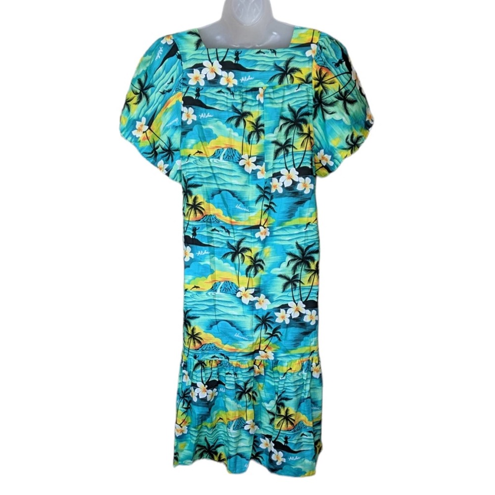 Winnie Fashion Hawaiian Dress Tropical Sunset Midi Small - Picture 2 of 10